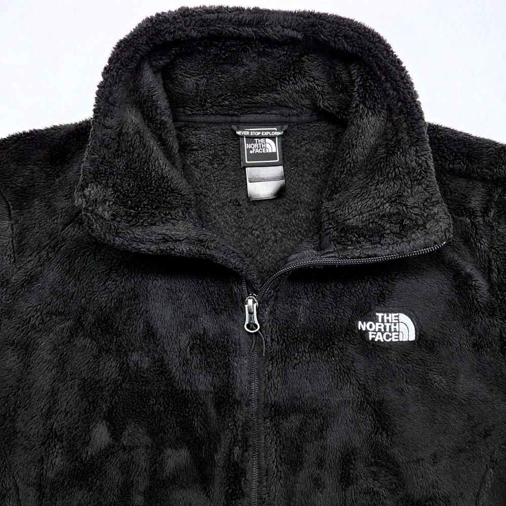 The North Face Osito Black Full Zip Fleece Jacket Womens Lg Fuzzy Soft Gorpcore